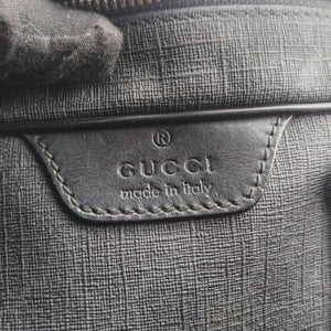 Pre-owned Gucci GG Plus GG Supreme Black PVC coated canvas x Leather 337081 handbag | stylenewstar