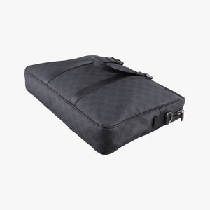 Pre-owned Gucci GG Plus GG Supreme Black PVC coated canvas x Leather 337081 handbag | stylenewstar