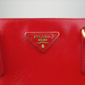 Pre-owned Prada Galleria Red SAFFIANO Patent BN1801 shoulderbag | stylenewstar