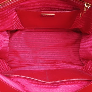 Pre-owned Prada Galleria Red SAFFIANO Patent BN1801 shoulderbag | stylenewstar