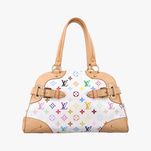 Pre-owned Louis Vuitton CLAUDIA white Monogram Multicolor M40193 handbag | stylenewstar