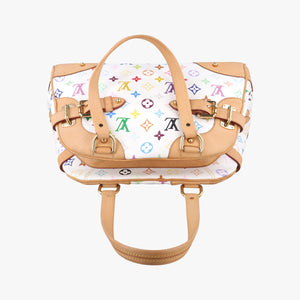 Pre-owned Louis Vuitton CLAUDIA white Monogram Multicolor M40193 handbag | stylenewstar