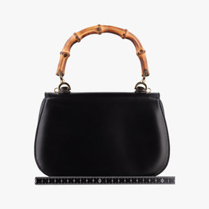 Pre-owned Gucci Bamboo Black Leather 000 20 shoulderbag | stylenewstar