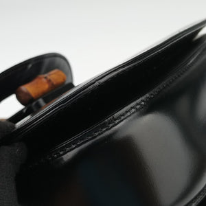 Pre-owned Gucci Bamboo Black Leather 000 20 shoulderbag | stylenewstar