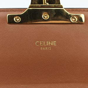 Pre-owned Celine Claude Triomphe Brown PVC coated canvas shoulderbag | stylenewstar