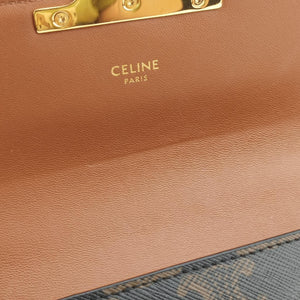 Pre-owned Celine Claude Triomphe Brown PVC coated canvas shoulderbag | stylenewstar