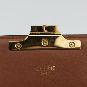 Pre-owned Celine Claude Triomphe Brown PVC coated canvas shoulderbag | stylenewstar