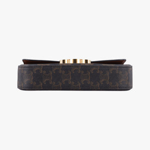 Pre-owned Celine Claude Triomphe Brown PVC coated canvas shoulderbag | stylenewstar