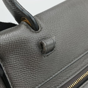 Pre-owned Celine Belt Mini Grey Leather handbag | stylenewstar