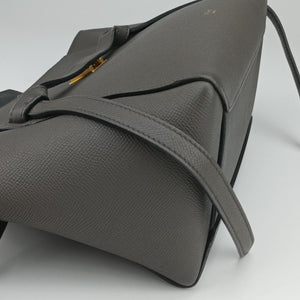 Pre-owned Celine Belt Mini Grey Leather handbag | stylenewstar