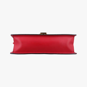 Pre-owned Gucci Sylvie Red×navy Leather 421882 shoulderbag | stylenewstar