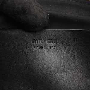 Pre-owned Miu Miu Logo belt Black leather bum bag/waist bag | stylenewstar