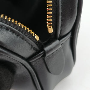 Pre-owned Miu Miu Logo belt Black leather bum bag/waist bag | stylenewstar