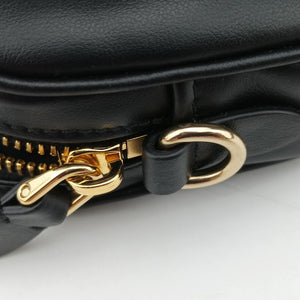 Pre-owned Miu Miu Logo belt Black leather bum bag/waist bag | stylenewstar