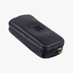 Pre-owned Miu Miu Logo belt Black leather bum bag/waist bag | stylenewstar