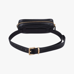 Pre-owned Miu Miu Logo belt Black leather bum bag/waist bag | stylenewstar