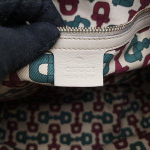 Pre-owned Gucci Bamboo Babouska Indy Hobo White Leather 177088 shoulderbag | stylenewstar