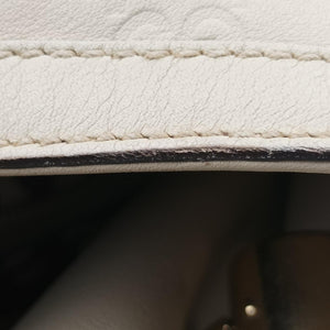 Pre-owned Gucci Bamboo Babouska Indy Hobo White Leather 177088 shoulderbag | stylenewstar
