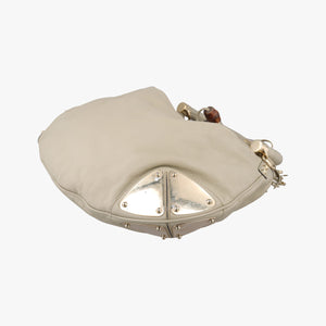 Pre-owned Gucci Bamboo Babouska Indy Hobo White Leather 177088 shoulderbag | stylenewstar