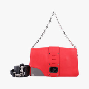 Pre-owned VERSACE Versace Borsa Stardvst Red leather shoulderbag | stylenewstar