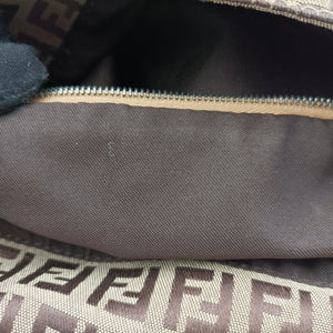 Secondhand Fendi Mamma Bucket Zucchino Brown× Beige canvas× Leather 8BR001 handbag | stylenewstar