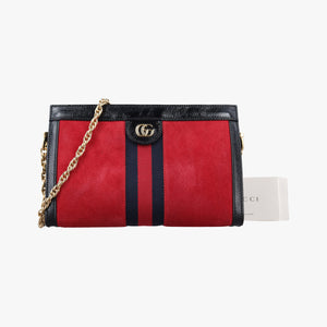 Secondhand Gucci Ophidia Red×Black Suede×leather 503877 shoulderbag | stylenewstar