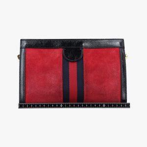 Secondhand Gucci Ophidia Red×Black Suede×leather 503877 shoulderbag | stylenewstar