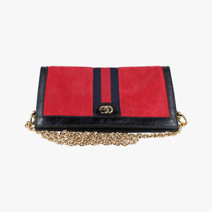 Secondhand Gucci Ophidia Red×Black Suede×leather 503877 shoulderbag | stylenewstar