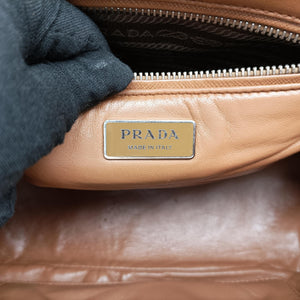 Pre-owned Prada Galleria Brown × Black × White Leather shoulderbag | stylenewstar