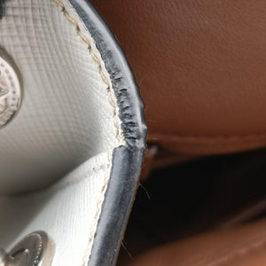 Pre-owned Prada Galleria Brown × Black × White Leather shoulderbag | stylenewstar
