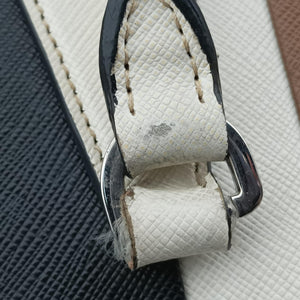 Pre-owned Prada Galleria Brown × Black × White Leather shoulderbag | stylenewstar
