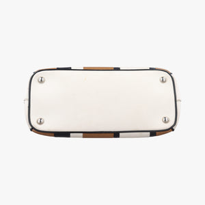 Pre-owned Prada Galleria Brown × Black × White Leather shoulderbag | stylenewstar