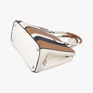 Pre-owned Prada Galleria Brown × Black × White Leather shoulderbag | stylenewstar