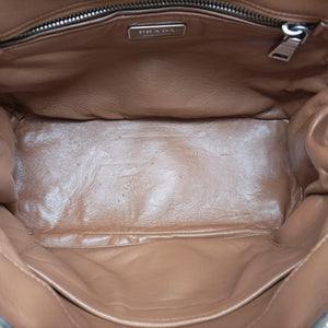 Pre-owned Prada Galleria Brown × Black × White Leather shoulderbag | stylenewstar