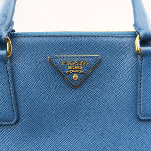 Pre-owned Prada Galleria Blue SAFFIANO Leather BN1801 handbag | stylenewstar