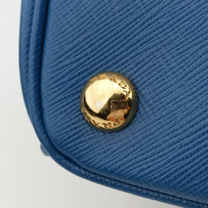 Pre-owned Prada Galleria Blue SAFFIANO Leather BN1801 handbag | stylenewstar