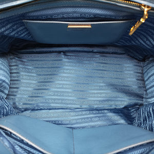 Pre-owned Prada Galleria Blue SAFFIANO Leather BN1801 handbag | stylenewstar