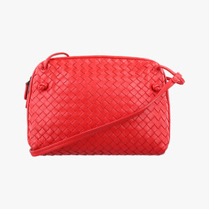 Pre-owned Bottega Veneta NODINI Intrecciato Red lambskin shoulderbag | stylenewstar