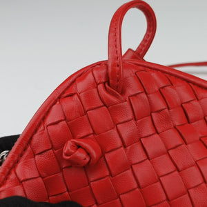 Pre-owned Bottega Veneta NODINI Intrecciato Red lambskin shoulderbag | stylenewstar