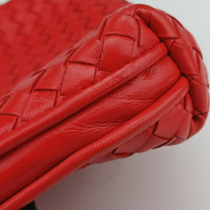 Pre-owned Bottega Veneta NODINI Intrecciato Red lambskin shoulderbag | stylenewstar