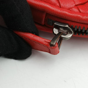 Pre-owned Bottega Veneta NODINI Intrecciato Red lambskin shoulderbag | stylenewstar