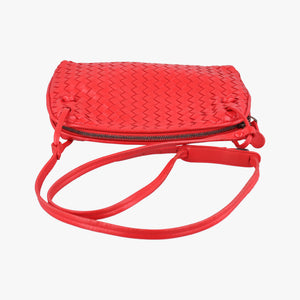 Pre-owned Bottega Veneta NODINI Intrecciato Red lambskin shoulderbag | stylenewstar