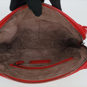 Pre-owned Bottega Veneta NODINI Intrecciato Red lambskin shoulderbag | stylenewstar