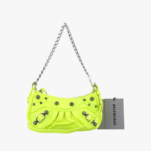 Vintage Balenciaga Le Cagole YellowGreen lambskin shoulderbag | stylenewstar