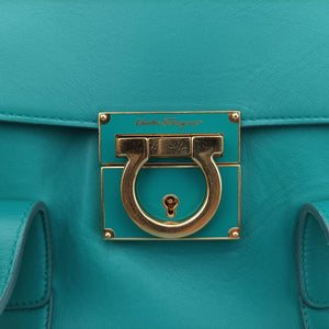 Pre-owned Ferragamo Sookie Blue Leather shoulderbag | stylenewstar