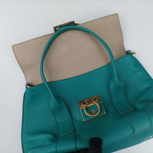 Pre-owned Ferragamo Sookie Blue Leather shoulderbag | stylenewstar