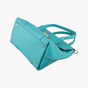 Pre-owned Ferragamo Sookie Blue Leather shoulderbag | stylenewstar