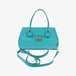 Pre-owned Ferragamo Sookie Blue Leather shoulderbag | stylenewstar