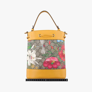 Pre-owned Gucci Ophidia Yellow × Beige × Multicolor PVC coated canvas×Leather 550621 shoulderbag | stylenewstar