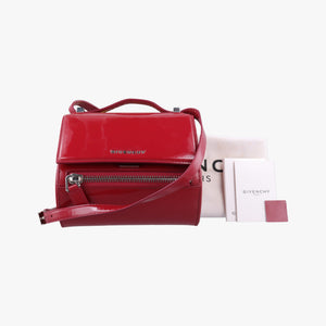 Pre-owned Givenchy Pandora Box Red Patent Leather shoulderbag | stylenewstar
